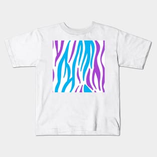 Purple and Blue Zebra Kids T-Shirt